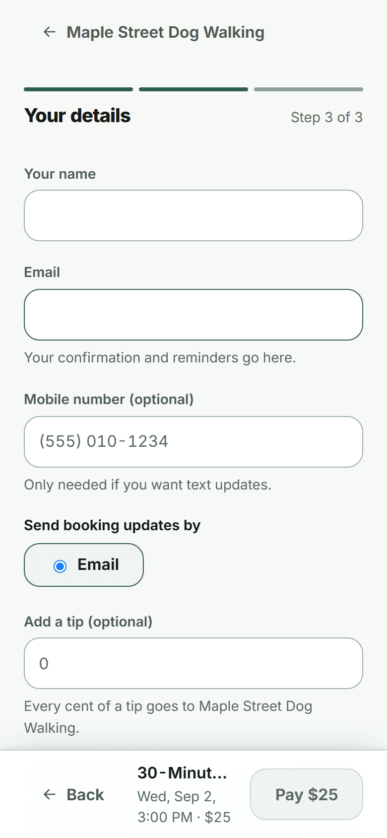 Reminders go without you: a real PackRounds screen